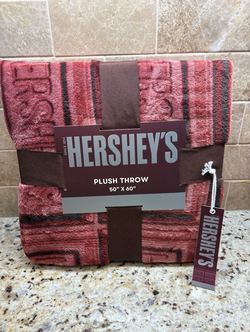 Hershey’s Plush Throw Blanket 50” x 60” Chocolate Bar Design Brand New